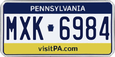 PA license plate MXK6984