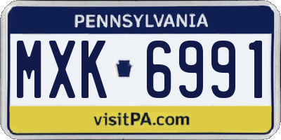 PA license plate MXK6991