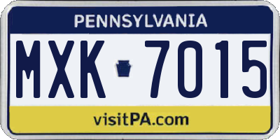 PA license plate MXK7015