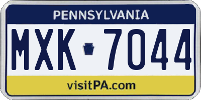 PA license plate MXK7044