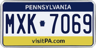 PA license plate MXK7069