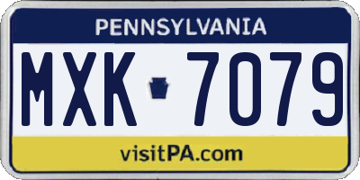 PA license plate MXK7079