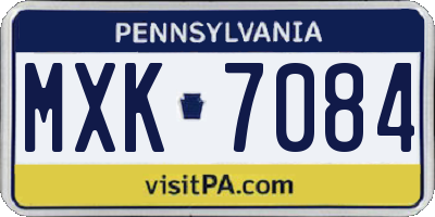 PA license plate MXK7084