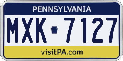PA license plate MXK7127