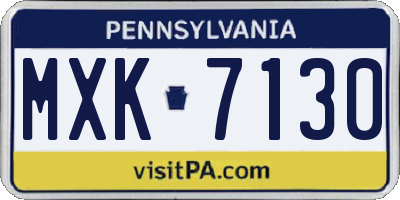 PA license plate MXK7130
