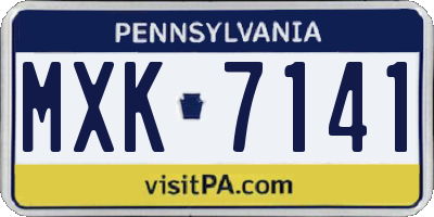 PA license plate MXK7141