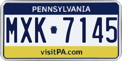 PA license plate MXK7145