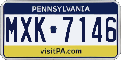 PA license plate MXK7146