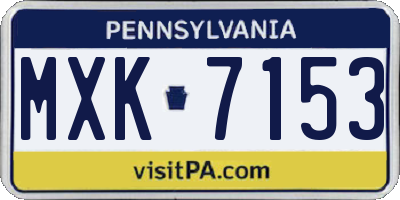 PA license plate MXK7153