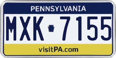 PA license plate MXK7155