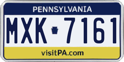 PA license plate MXK7161