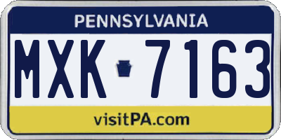 PA license plate MXK7163