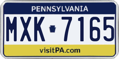 PA license plate MXK7165