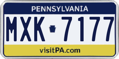PA license plate MXK7177