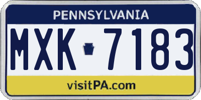 PA license plate MXK7183