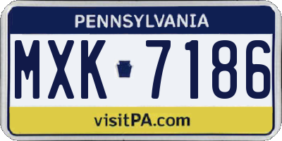 PA license plate MXK7186