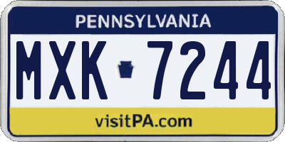PA license plate MXK7244
