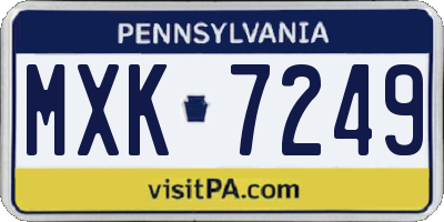 PA license plate MXK7249