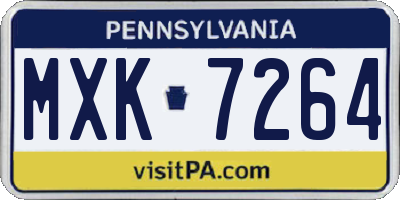 PA license plate MXK7264
