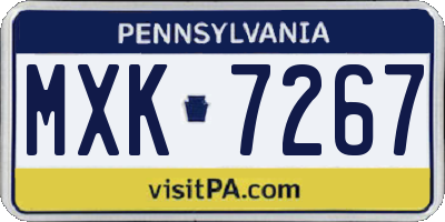 PA license plate MXK7267