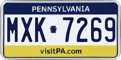 PA license plate MXK7269