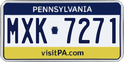PA license plate MXK7271