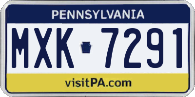 PA license plate MXK7291