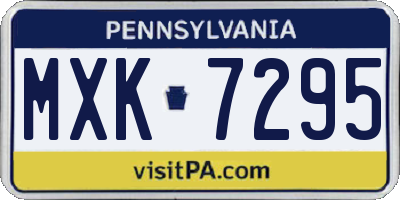 PA license plate MXK7295