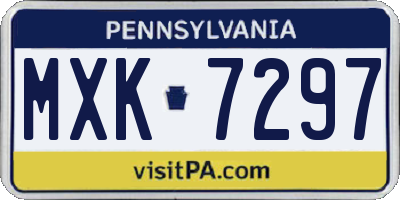 PA license plate MXK7297