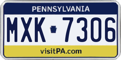PA license plate MXK7306