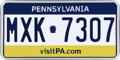 PA license plate MXK7307