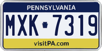 PA license plate MXK7319
