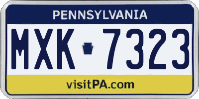 PA license plate MXK7323