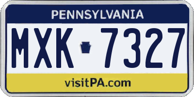 PA license plate MXK7327