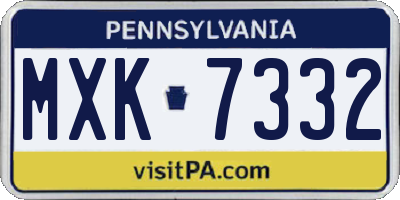 PA license plate MXK7332