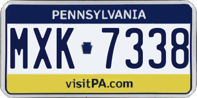 PA license plate MXK7338