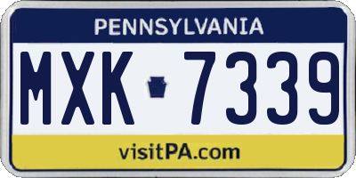 PA license plate MXK7339