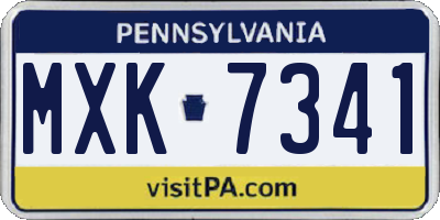 PA license plate MXK7341