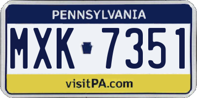 PA license plate MXK7351