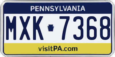 PA license plate MXK7368