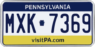 PA license plate MXK7369