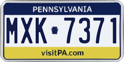 PA license plate MXK7371
