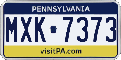 PA license plate MXK7373