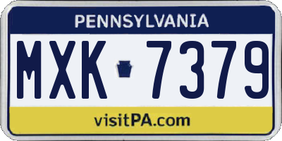 PA license plate MXK7379