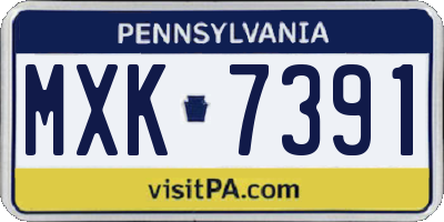PA license plate MXK7391
