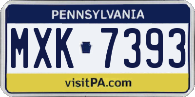 PA license plate MXK7393