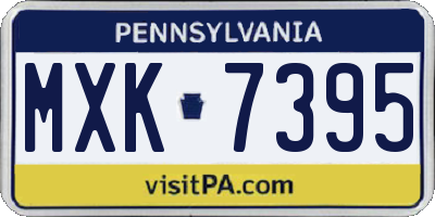 PA license plate MXK7395