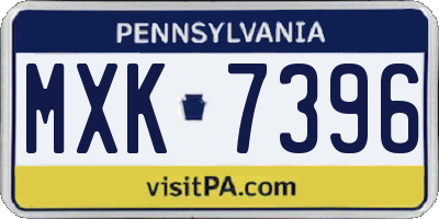 PA license plate MXK7396
