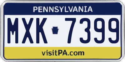 PA license plate MXK7399