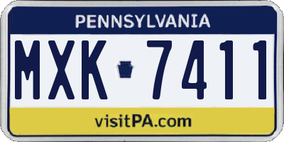 PA license plate MXK7411